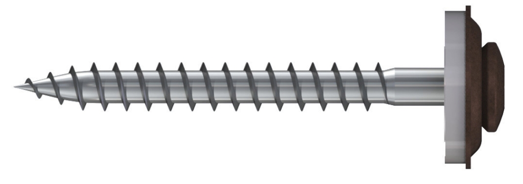 Bild von Spenglerschrauben Linsensenkkopf (4,5x25) TX20 (15 mm Dichtscheibe) Edelstahl A2, kopflackiert RAL 8014 Sepiabraun, VE 200 (VPE=200 Pkg. (200))