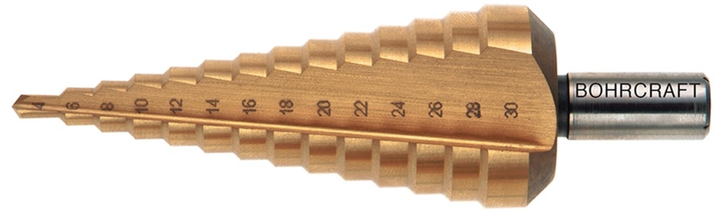 Bild von Stufenbohrer HSS-TiN Abstufung 2 mm Gr. 1A / 4-12 mm (VPE=1 Stück)