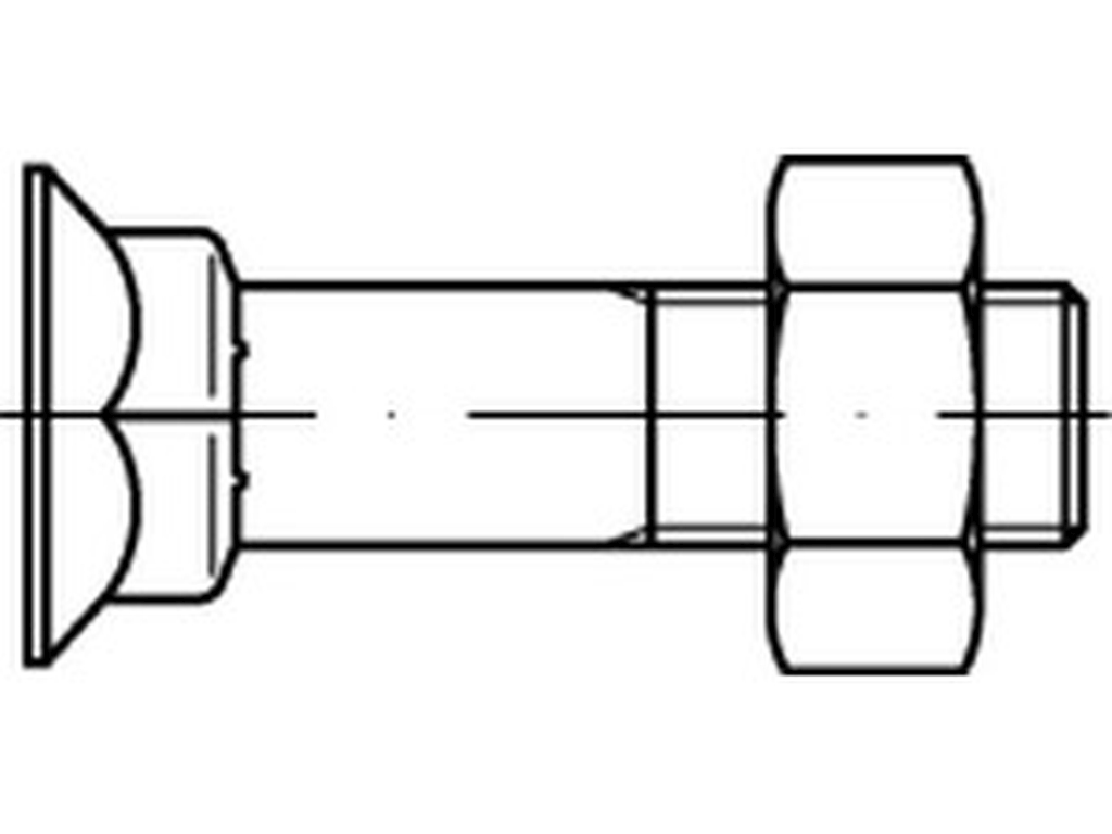 Bild von DIN 608 Mu 8.8 M 8x30 (blank) Senkschr. mit niedrigem 4-kt Ansatz - Pkg. (200) (VPE=200 Pkg. (200))