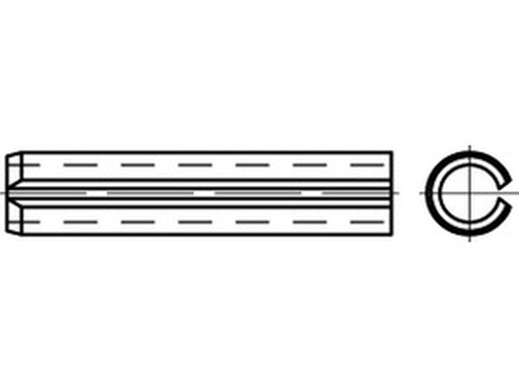 Bild von DIN 7346 Federstahl 4x32 (blank) Spannstifte, leichte Ausführung - Pkg. (100) (VPE=100 Pkg. (100))