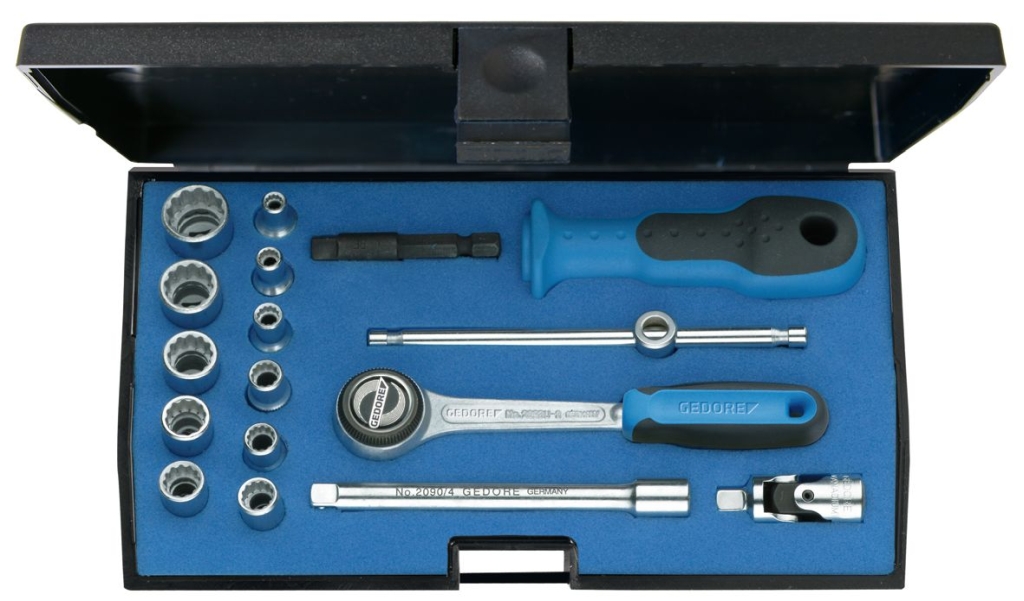 Bild von Gedore - Steckschlüssel-Satz 1/4'' 17-tlg UD-Profil 4-13 mm - Ratschenkasten - Nusskasten (VPE=1 Stück)