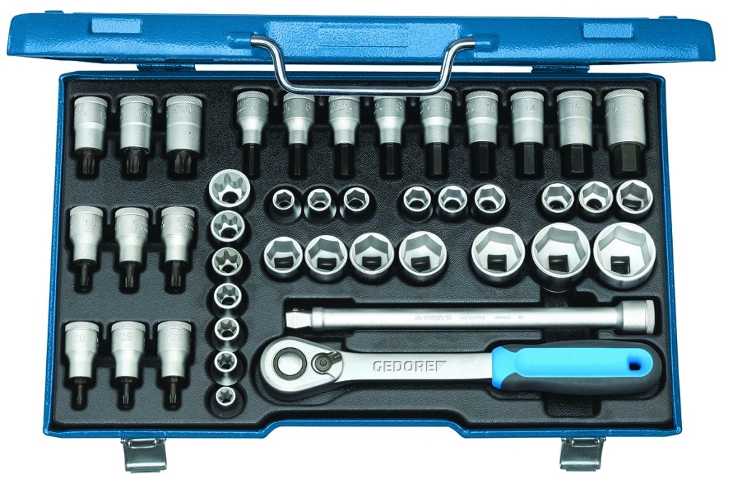 Bild von Gedore - Steckschlüssel-Satz 1/2'' 42-tlg - Ratschenkasten - Nusskasten (VPE=1 Stück)