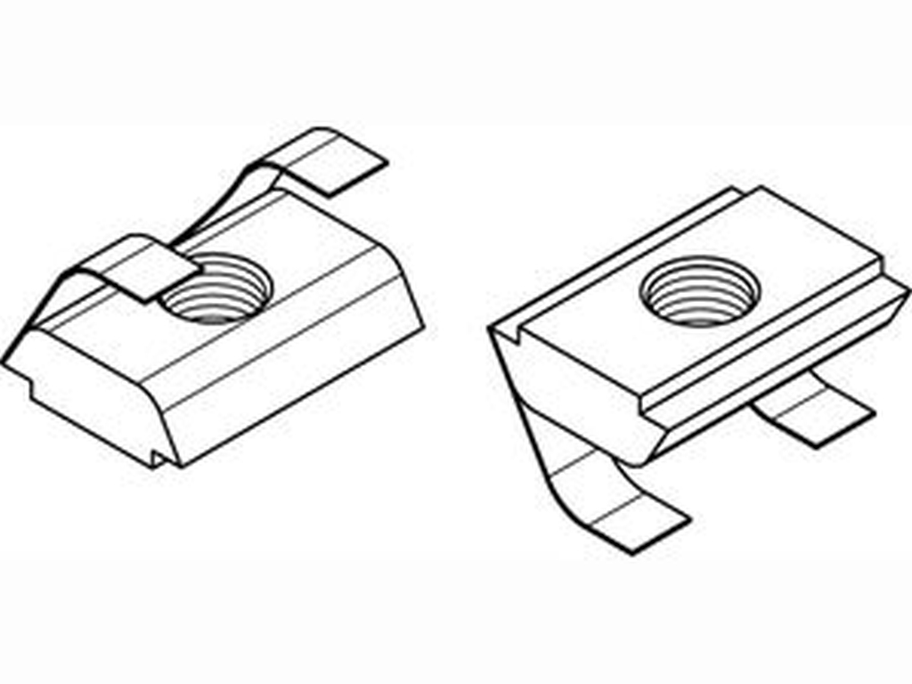 Bild von ART 87012 Muttern für T-Nuten St. gal Zn 8 mm, M 6 ohne Potentialausg. gal Zn VE=S (VPE=1000 Pkg. (1000))