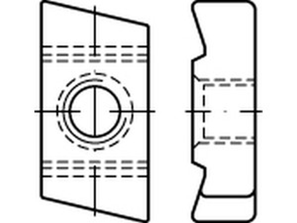 Bild von ART 88954 Hakenkopf Gewindeplatte Typ 40/22, M 5 , gal Zn gal Zn VE=S (VPE=100 Pkg. (100))